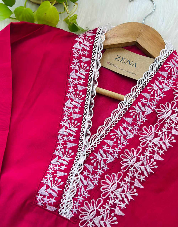 READY TO WEAR MUL COTTON KURTI SET WITH ORGANZA DUPATTA ✨