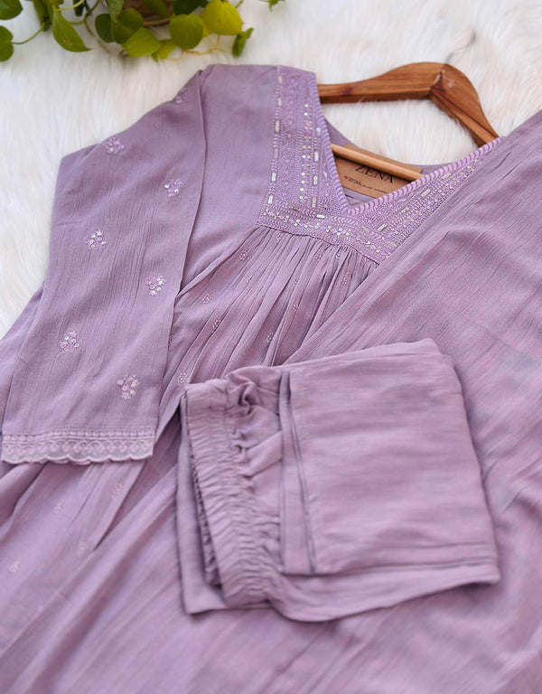 READY TO WEAR CRUSH RAYON ANARKALI KURTI SET ✨