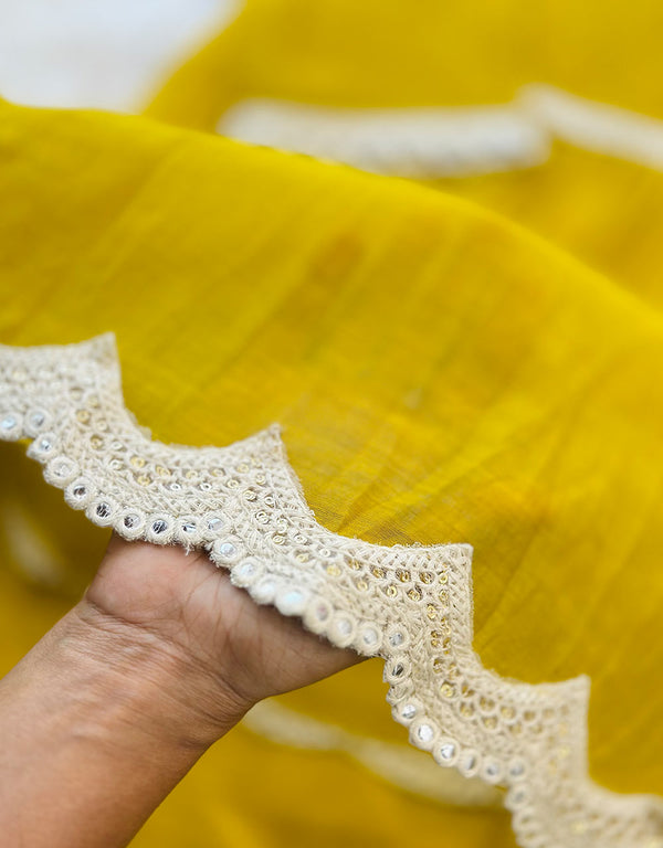 READY TO WEAR PURE MULTIPLE CHANDERI ANARKALI KURTI SET ✨