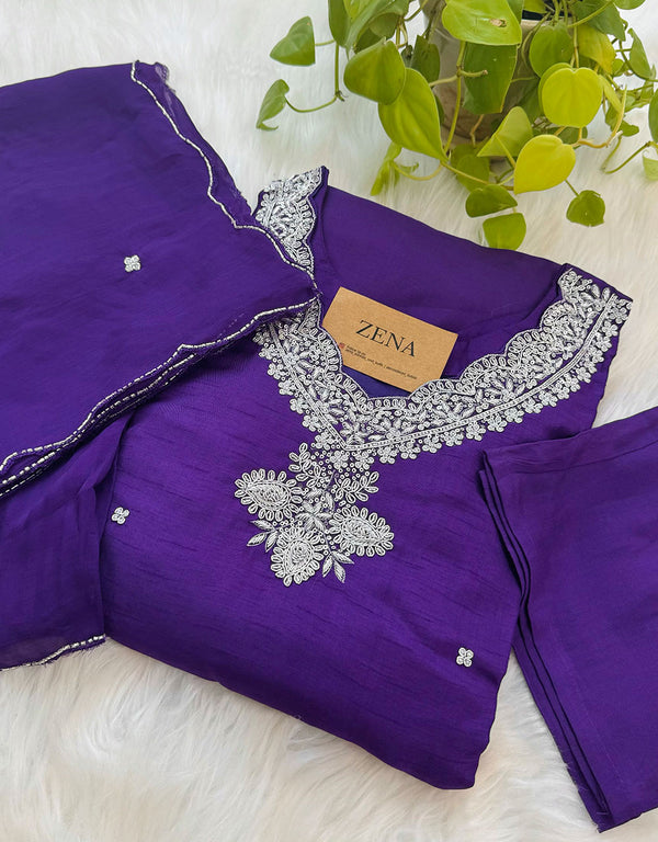 Dola Silk Ready-to-Wear Handwork Kurti Set – Timeless Elegance & Grace ✨