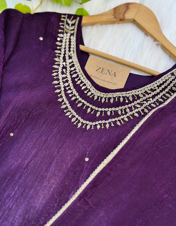 Ready-to-Wear Shimmer Handwork Kurti Set – Radiate Elegance & Glamour✨