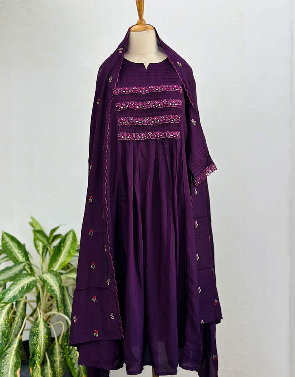 READY TO WEAR CHINNON ANARKALI KURTI SET ✨