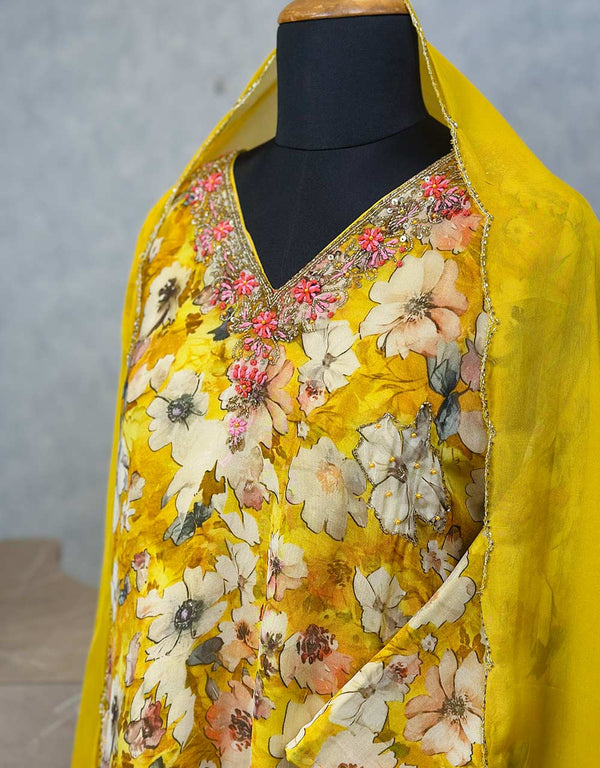 Ready-to-Wear Organza Kurti Set with Chinon Dupatta ๐