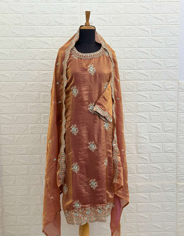 Ready-to-Wear Shimmer Silk Partywear Suit ๐