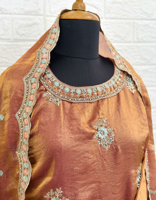 Ready-to-Wear Shimmer Silk Partywear Suit ๐