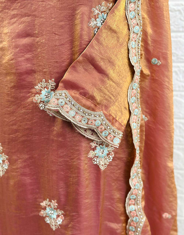 Ready-to-Wear Shimmer Silk Partywear Suit ๐