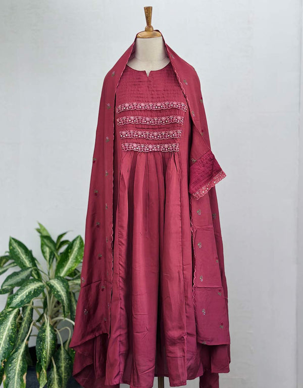 READY TO WEAR CHINNON ANARKALI KURTI SET ✨