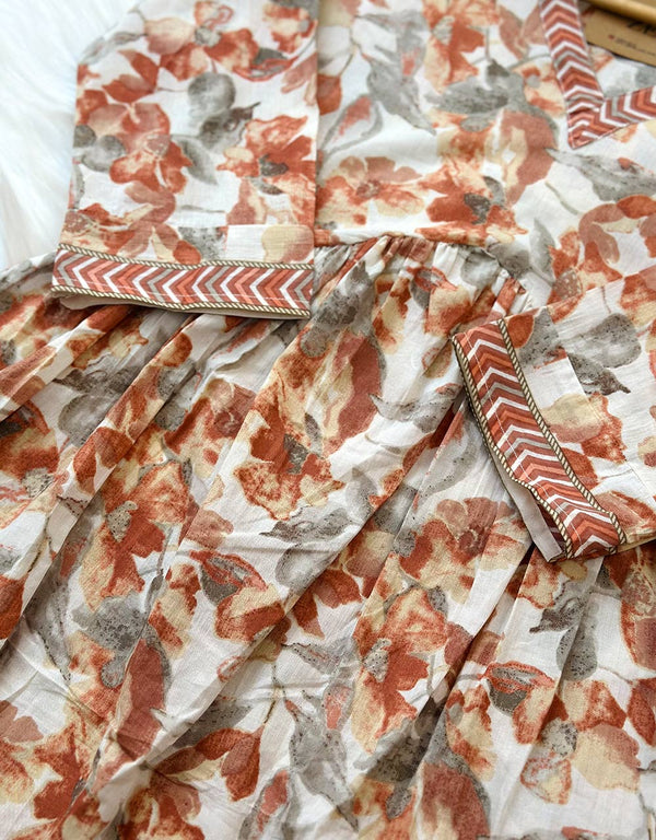 Ready-to-Wear Cotton Anarkali Co-Ord Set – Graceful & Comfortable ✨