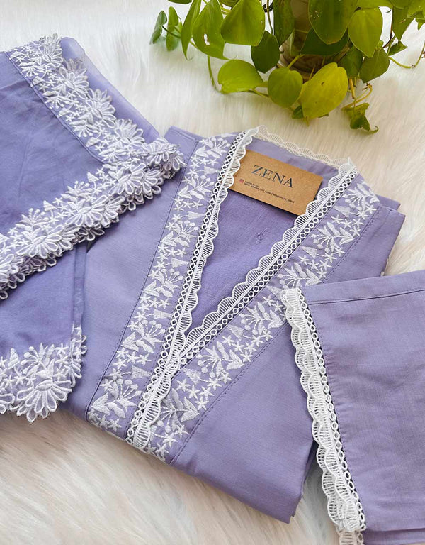 READY TO WEAR MUL COTTON KURTI SET WITH ORGANZA DUPATTA ✨