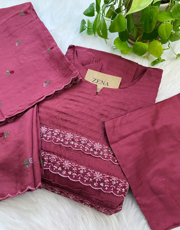 READY TO WEAR CHINNON ANARKALI KURTI SET ✨