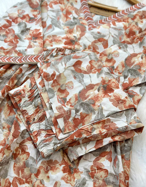 Ready-to-Wear Cotton Anarkali Co-Ord Set – Graceful & Comfortable ✨