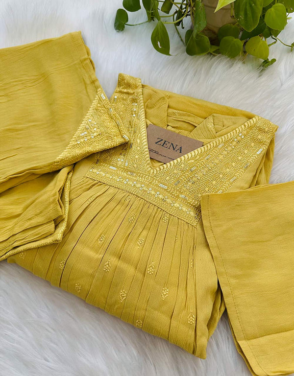 READY TO WEAR CRUSH RAYON ANARKALI KURTI SET ✨