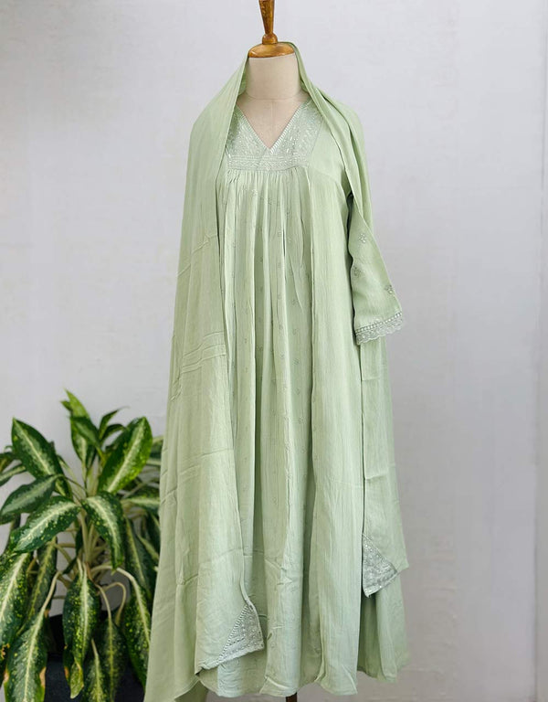 READY TO WEAR CRUSH RAYON ANARKALI KURTI SET ✨