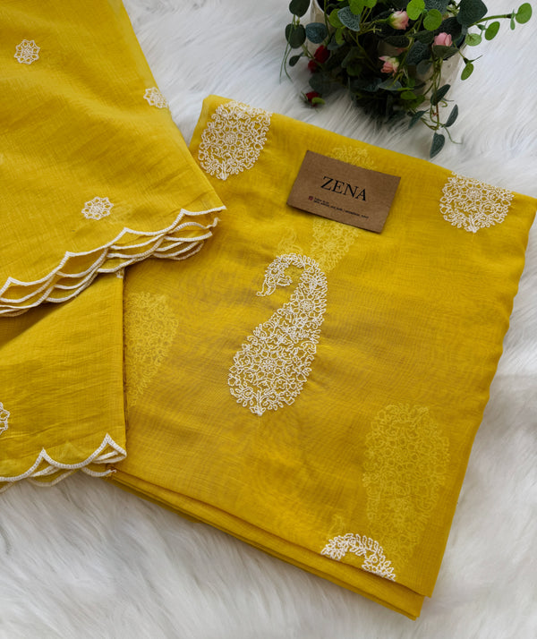 π Mul Chanderi Embroidered Unstitched Suit π