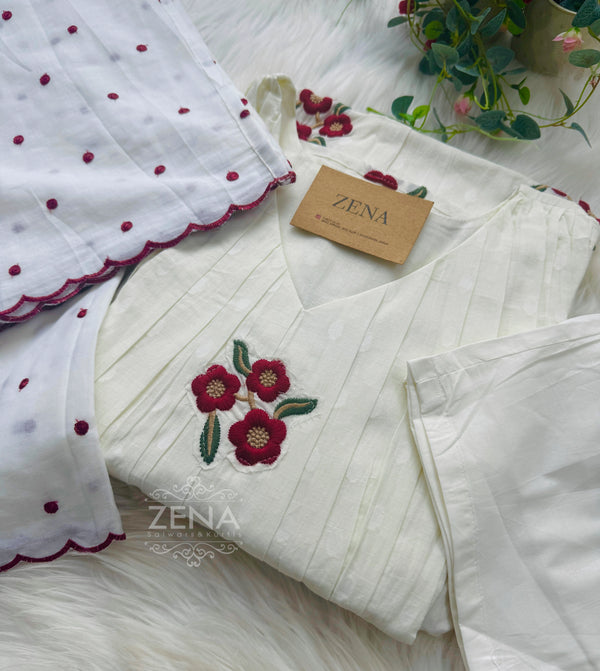 Pure Cotton Embroidered Anarkali Suit โ Comfort Wrapped in Elegance ๐ธ