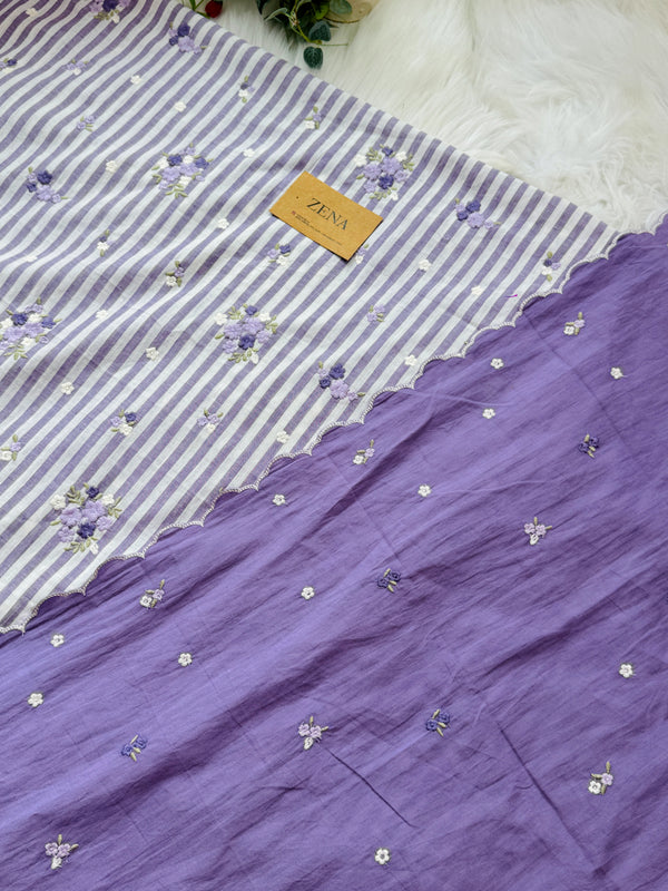 Unstitched Pure Cotton Kurti Set – Top, Bottom & Dupatta 🌿