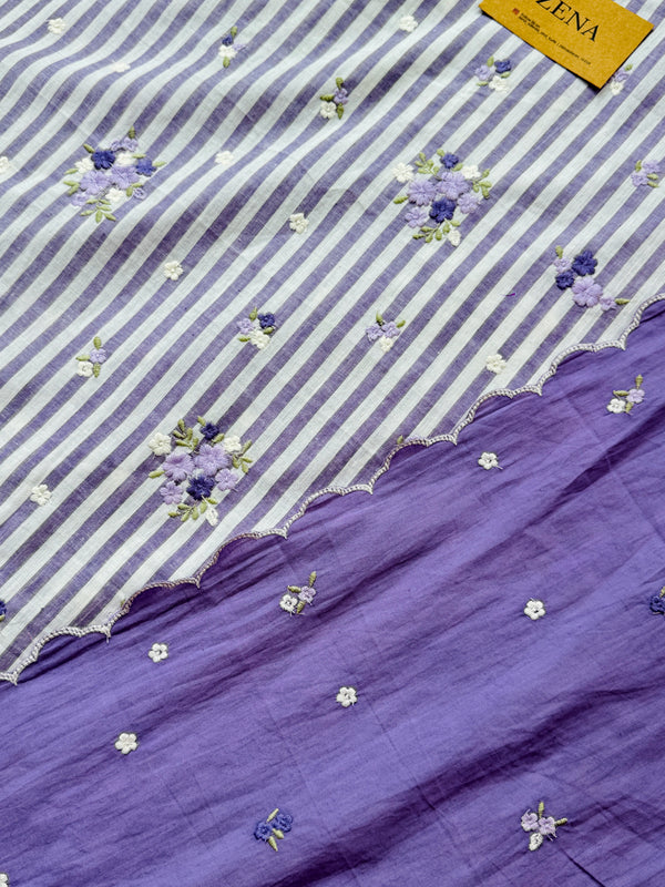 Unstitched Pure Cotton Kurti Set – Top, Bottom & Dupatta 🌿