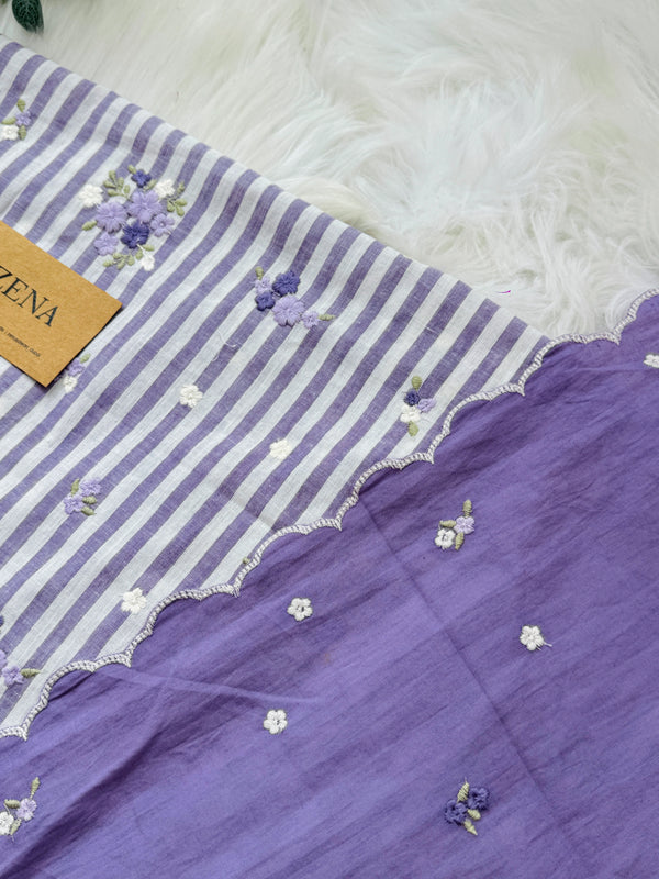 Unstitched Pure Cotton Kurti Set – Top, Bottom & Dupatta 🌿