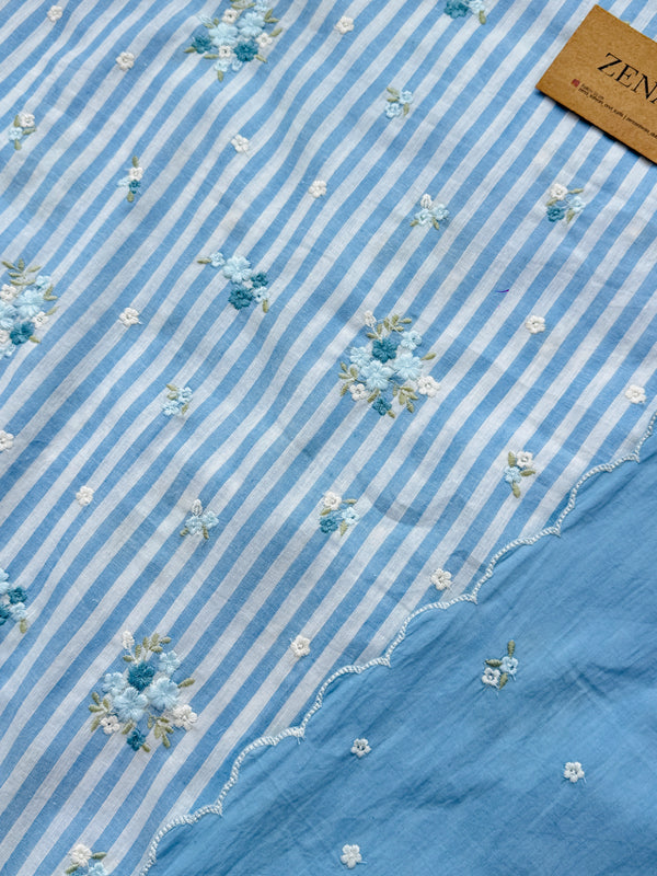 Unstitched Pure Cotton Kurti Set โ Top, Bottom & Dupatta ๐ฟ