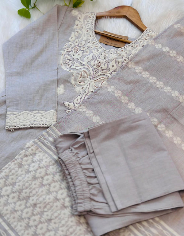 READY TO WEAR MUL CHANDERI HANDWORK KURTI SET 🌸