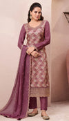 Premium Moga Silk Jacquard | Handwork Suit with Silk Georgette Dupatta