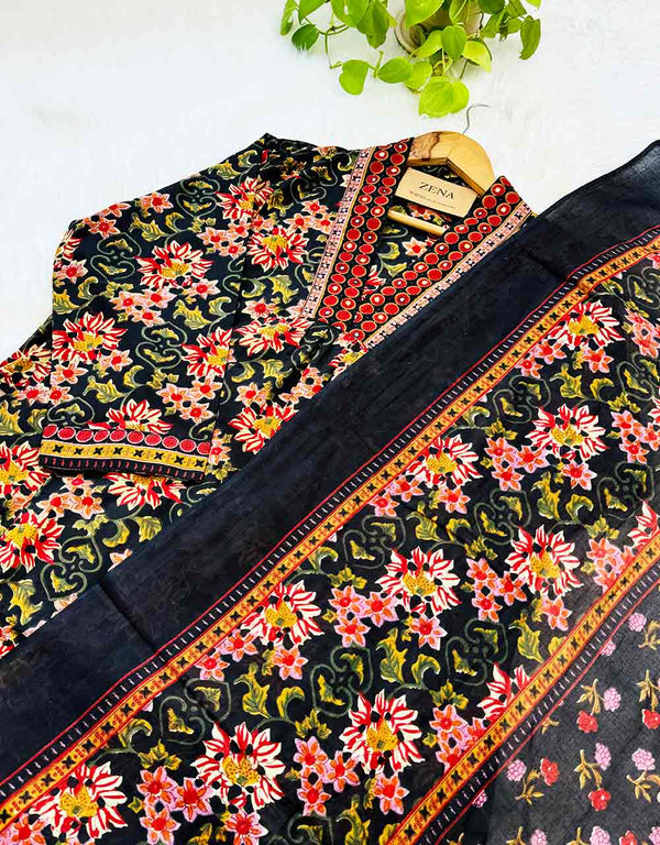 Graceful & Timeless – READY TO WEAR COTTON ANARKALI KURTI SET ✨Z914