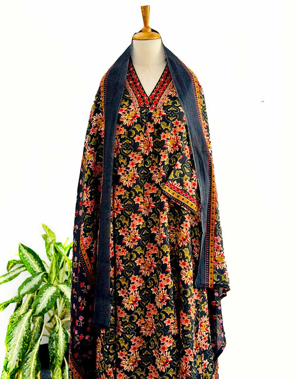 Graceful & Timeless – READY TO WEAR COTTON ANARKALI KURTI SET ✨Z914