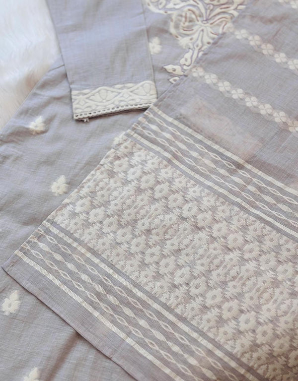 READY TO WEAR MUL CHANDERI HANDWORK KURTI SET 🌸