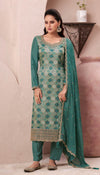 Premium Moga Silk Jacquard | Handwork Suit with Silk Georgette Dupatta
