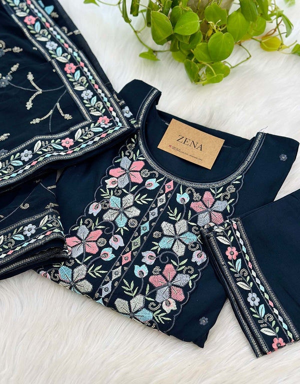 Ready-to-Wear Silk Kurti Set with Organza Dupatta – Timeless Elegance 🌟