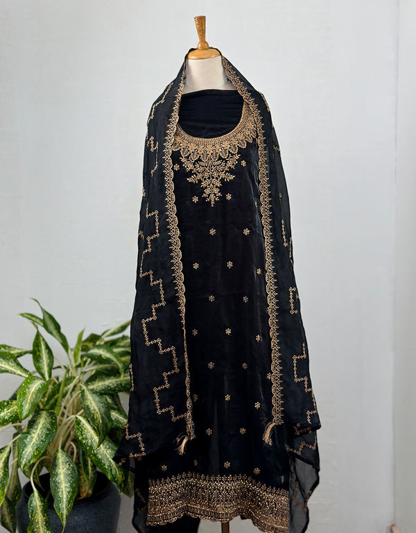 Unstitched Shimmer Silk Partywear Salwar Suit - Graceful Elegance 🌟