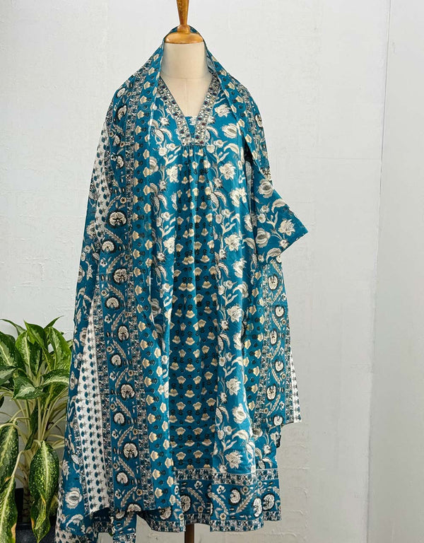 Eid Arrival Pure Cotton Anarkali Kurti Set ✨