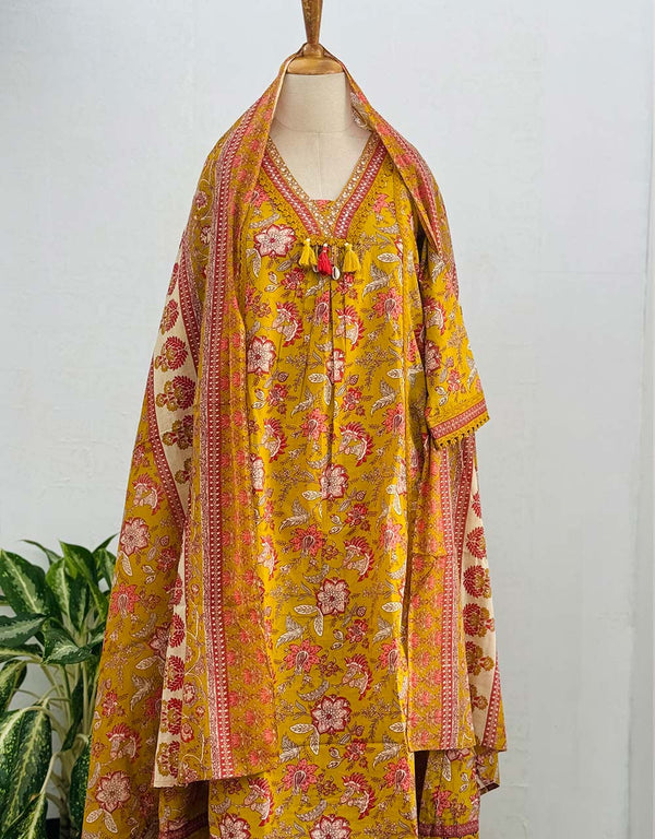 Eid Arrival Pure Cotton Anarkali Kurti Set ✨