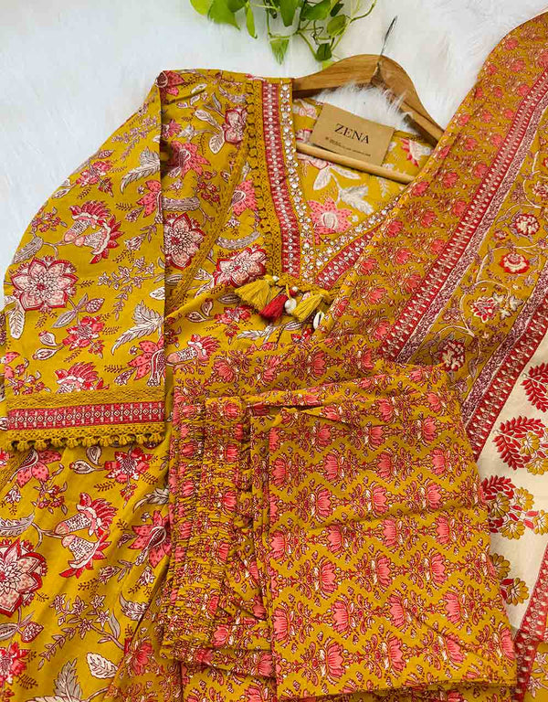 Eid Arrival Pure Cotton Anarkali Kurti Set ✨