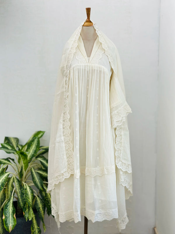 Zena Signature Anarkali 💛 – Premium Pure Mul Cotton🌿