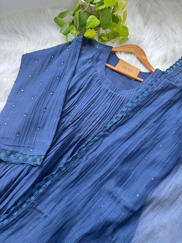 Pure Mul Chanderi Anarkali Suit Set – Elegant Festive Wear