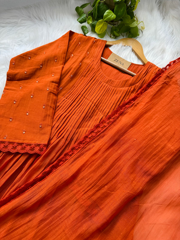 Pure Mul Chanderi Anarkali Suit Set – Elegant Festive Wear