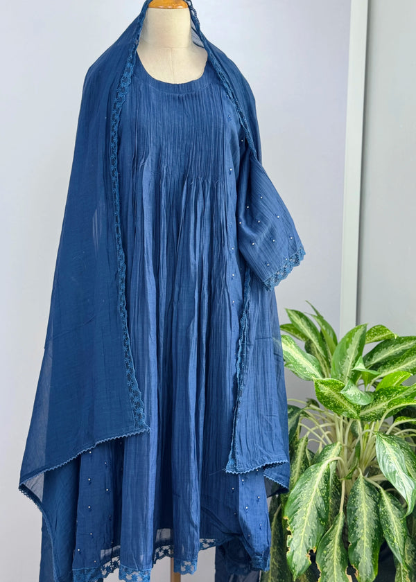 Pure Mul Chanderi Anarkali Suit Set – Elegant Festive Wear