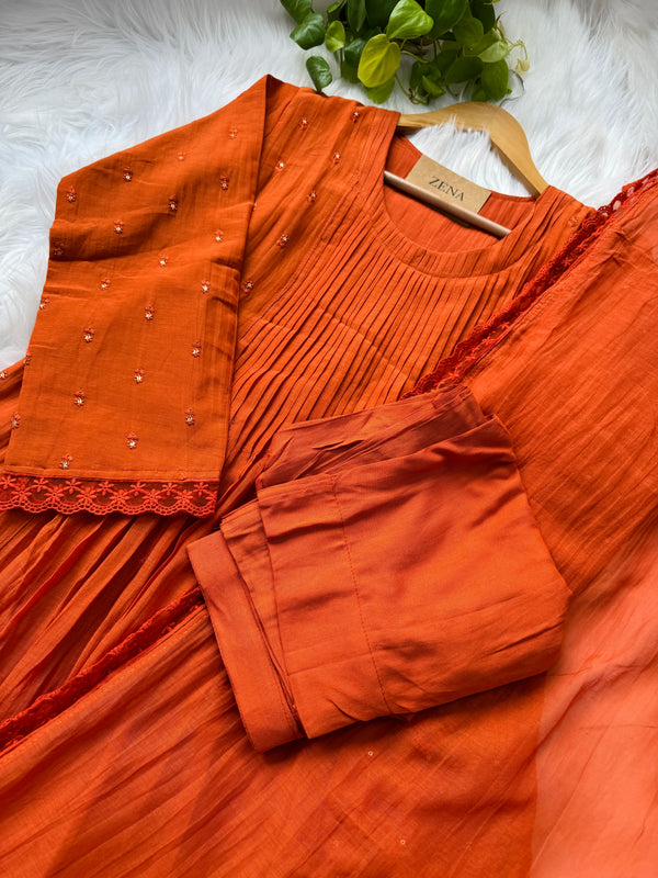 Pure Mul Chanderi Anarkali Suit Set – Elegant Festive Wear