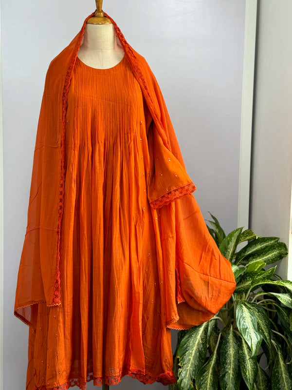 Pure Mul Chanderi Anarkali Suit Set – Elegant Festive Wear