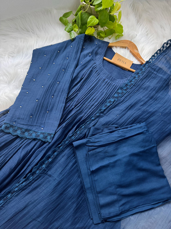 Pure Mul Chanderi Anarkali Suit Set – Elegant Festive Wear