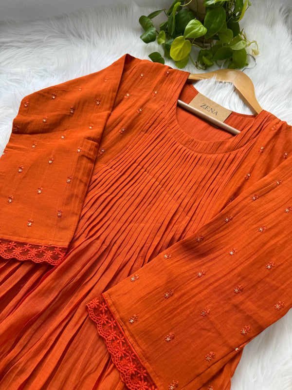 Pure Mul Chanderi Anarkali Suit Set – Elegant Festive Wear