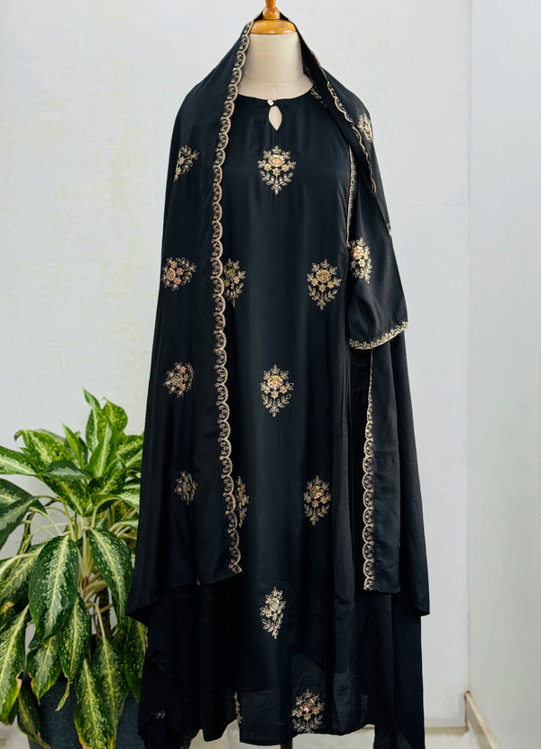 Mul Chanderi Hand Detailed Anarkali Suit – Premium Ready-to-Wear Ethnic Set