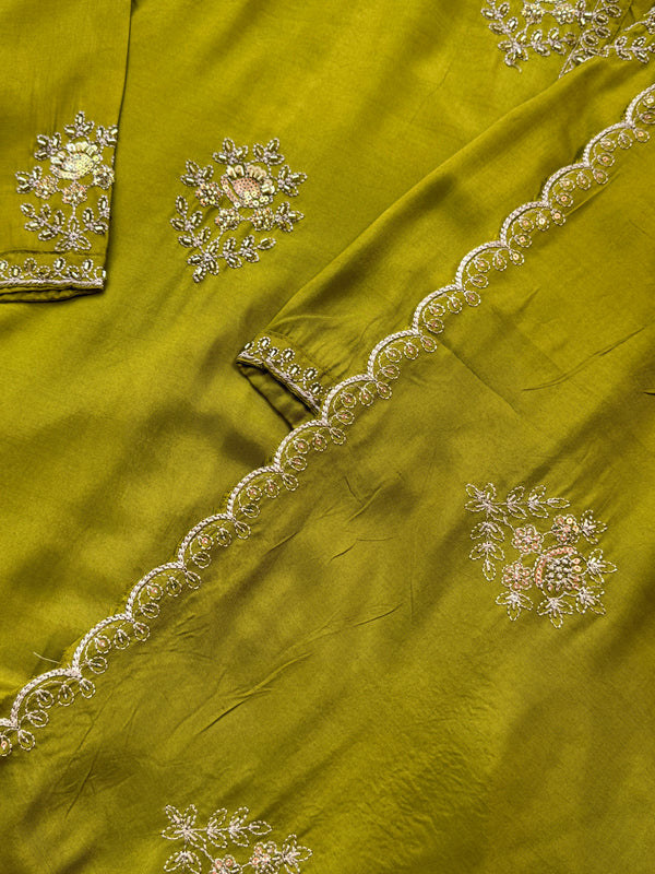 Mul Chanderi Hand Detailed Anarkali Suit – Premium Ready-to-Wear Ethnic Set