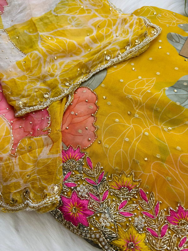 ✨ Pure Organza Handwork Party Wear Unstitched Suit ✨