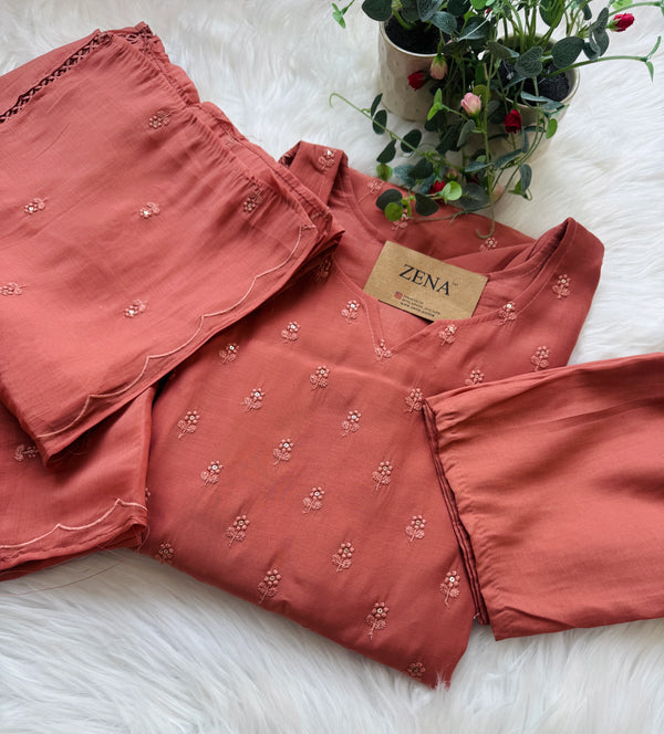 ✨ Mul Chanderi A-Line Kurti Set ✨