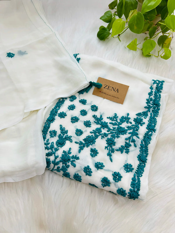 Pure Georgette Thread Work Unstitched Suit