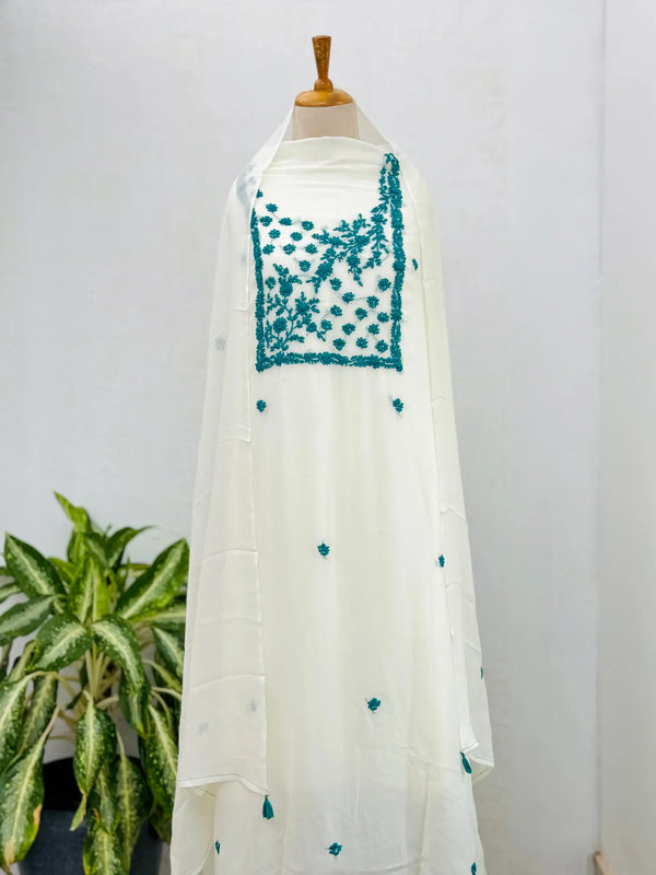 Pure Georgette Thread Work Unstitched Suit