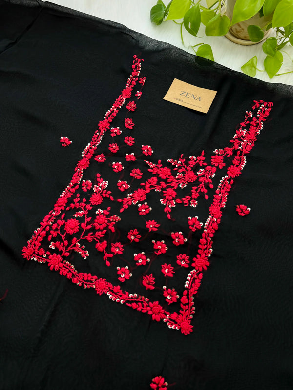 Pure Georgette Thread Work Unstitched Suit