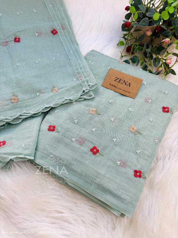 Premium Mul Chanderi Embroidered Unstitched Suit – Redefining Ethnic Elegance